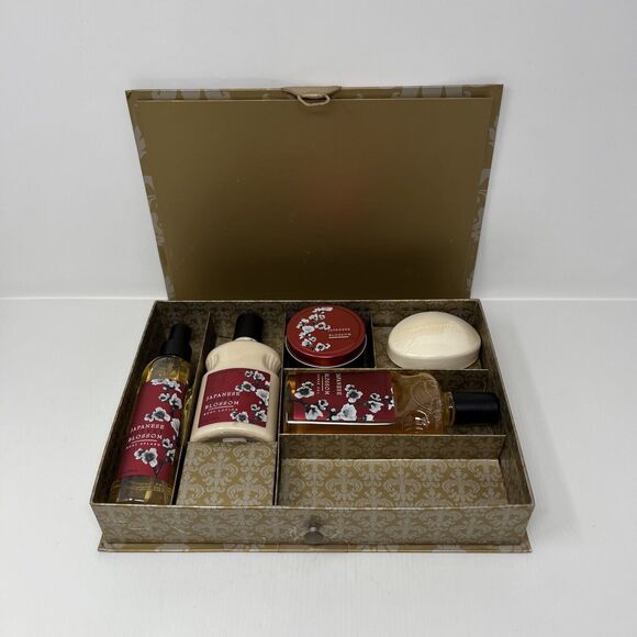 Bath Body Works Japanese Cherry Blossom Orig PLEASURES 5 Pc Set - No Bubble Bath